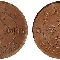 己酉大清铜币二十文2枚MS62/63BN