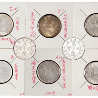 1907年东三省造宣统元宝库平一钱四分四厘银币一组十二枚，版式各异，品相均佳，近未使用至完全未使用品
