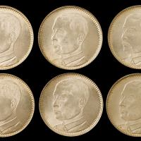 民国十八年广东省造孙中山像贰毫银币一组六枚，品相均佳，完全未使用品