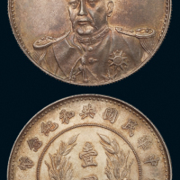 1914年袁世凯像共和纪念壹圆银币一枚，近未使用品