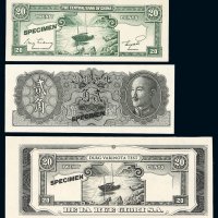 1946年中央银行贰角样票三枚不同，全新