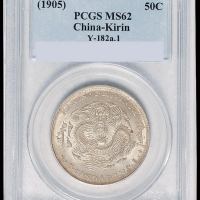 1905年乙巳吉林省造光绪元宝库平三钱六分银币一枚，PCGS MS62