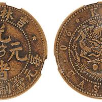 吉林光绪二十文铜币VF25BN