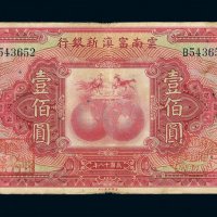 民国十八年云南富滇新银行银元票壹佰圆一枚
