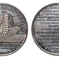 1848年英国铸造第一艘中国戎克船驶抵伦敦纪念精铸镜面纪念章一枚