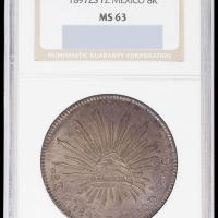 1897年墨西哥“鹰洋”壹圆银币一枚，NGC MS63