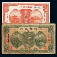 民国七年裕湘银行银元壹圆、铜元壹百枚各一枚
