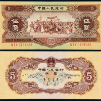 二版币5元海鸥水印1枚