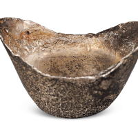 清代河北“聚泰号 十足色”十两银锭一枚，重量：380.7克，原包浆，铭文清晰