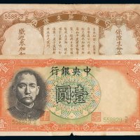 民国二十五年中央银行壹圆军队归来证一枚