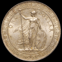 1930年香港“站人”壹圆银币一枚，PCGS MS63