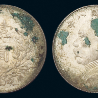 民国八年袁世凯像壹圆银币一枚，原光，近未使用品