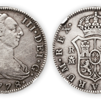 1778年西班牙卡洛斯三世像4R银币一枚，NGC VF Details