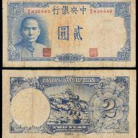 30年中央银行贰圆黄鹤楼1枚