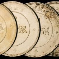 民国元年军政府造四川银币壹圆五枚、五角一枚，计六枚，极美品