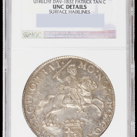 1791荷兰马剑壹圆银币一枚，NGC UNC Details