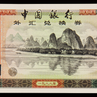 1988年中国银行外汇兑换券伍拾圆二枚连号，全新