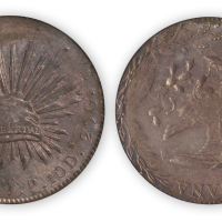 1891年墨西哥“鹰洋”银币一枚, PCGS MS63,金盾