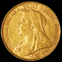 1890、1894年英国马剑1/4盎司金币各一枚，重量：8克/枚，披纱像较少见