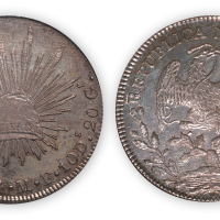 1844年墨西哥“鹰洋”银币一枚, NGC MS64
