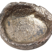 清代陕西“大荔李兴”五两槽锭一枚，重量：152.1克，原光上品