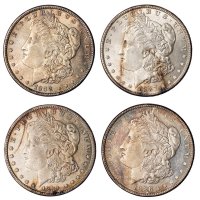 1886－1889年美国贸易银币四枚