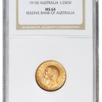 1915年英属澳大利亚马剑金币一枚