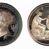 1851年伦敦第一届世界博览会银质纪念章一枚
