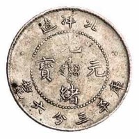 光绪二十五年北洋造光绪元宝库平三分六釐银币一枚