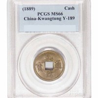 1889年光绪通宝背库平广一钱铜币一枚