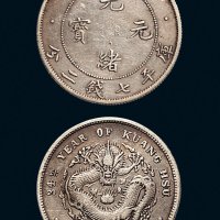 三十四年（1908年）北洋造光绪元宝七钱二分银币（LM465）