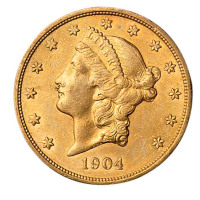 1904年美国一盎司金币一枚