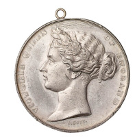 1862年英国伊丽莎白女王像万国博览会铜质纪念章一枚