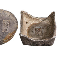 清代四川“利昌和”拾两圆锭三两银锭各一枚