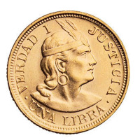 1917年秘鲁国王像金币一枚