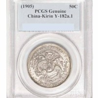 1905年乙巳吉林省造光绪元宝太极图库平三钱六分银币一枚