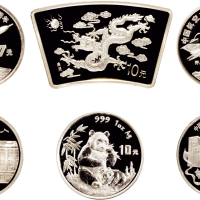 1996年、1998年、2000年中国人民银行发行纪念银币一组六枚