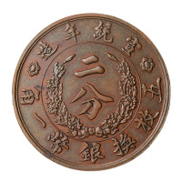 宣统年造大清铜币二分、一分、五厘、一厘各一枚