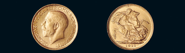 1911年英国“马剑”金币一枚