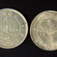 1894年湖北省造、1898年湖南省造光绪元宝库平七钱二分银币各一枚（无图）