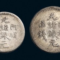 1893年新疆阿城光绪银元三钱、伍钱各一枚