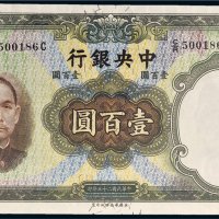 民国二十五年（1936年）中央银行壹百圆