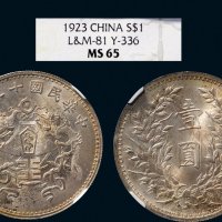 民国十二年（1923年）龙凤壹圆银质样币（LM80）