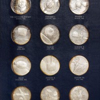 1970年美国太空及宇航纪念银质纪念章一册二十四枚