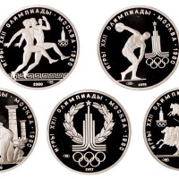 1980年莫斯科奥林匹克运动会纪念150卢布铂金币全套五枚