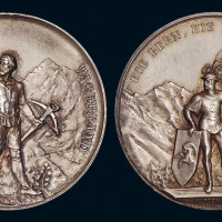 1888年、1889年瑞士英雄威廉泰尔纪念章各一枚