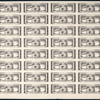 1946年中央银行金圆券贰角整版三十二枚连体试色样票