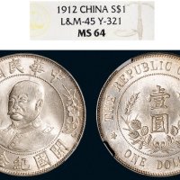 1912年黎元洪像（无帽）中华民国开国纪念币壹圆银币（LM45）