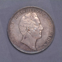 1844年德国班登贰塔勒纪念银币一枚