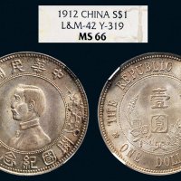 1912年孙中山像中华民国开国纪念币壹圆银币（LM42）